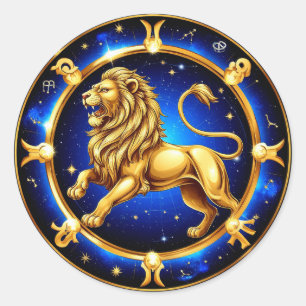 ♌ Cadeau autocollant classique emblème zodiacal Li