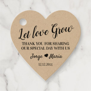 Cadeau Avec l'amour et le dévouement des étiquettes de fa