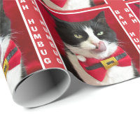 Bah Humbug Tuxedo Chat Papier d'enveloppement de N