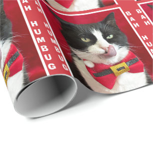 Cadeau Bah Humbug Tuxedo Chat Papier d'enveloppement de N
