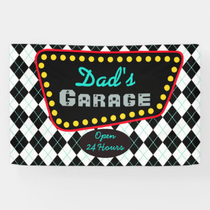 Cadeau bannière enseigne de garage de papa