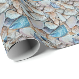 Cadeau Beach Vibe Sea Ocean Shells Motif Wrapper Papier