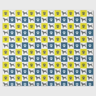 Cadeau Beagle Chien Jaune & Noir Grille Papier à envelopp