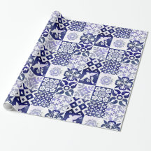 Beau papier d'emballage avec le motif d'Azulejos