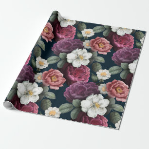 Cadeau Beau papier d'enveloppement à motifs floraux