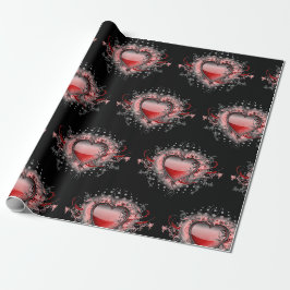 Cadeau Beau papier d'enveloppement cardiaque