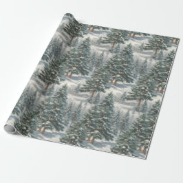 Cadeau Beau papier d'enveloppement de pin écossais moelle