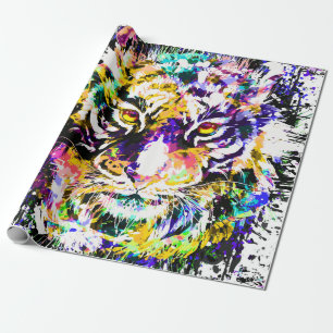 Cadeau Beau papier d'enveloppement de tigre   Tigre color