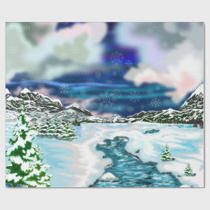 Cadeau beau papier d'enveloppement du paysage hivernal