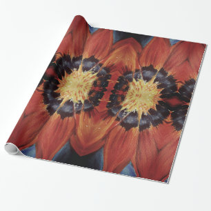 Cadeau Beau papier d'enveloppement Feuille aux fleurs