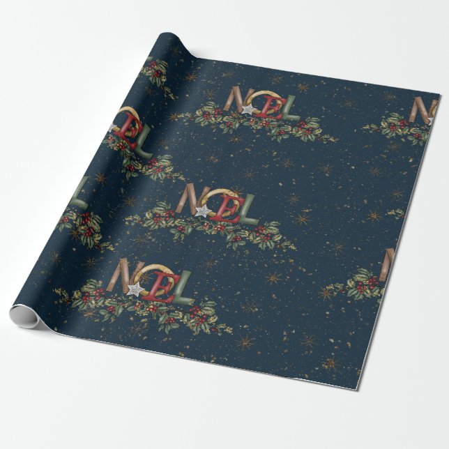 Cadeau Beau papier d'enveloppement Noel (Déroulé)
