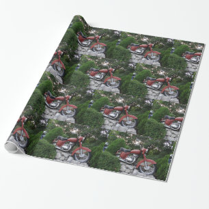 Cadeau Beau vieux scooter brillant papier enveloppant
