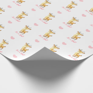 Cadeau Bébée enfilant du papier de cerf rose (C'est une