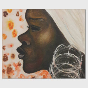 Cadeau Belle Africaine Jolie Femme Envelopper Papier