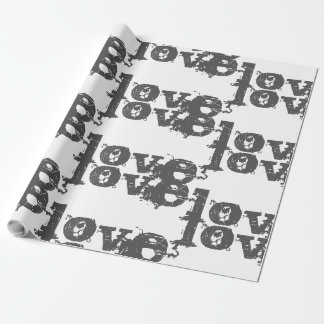 Cadeau Belle LOVE GREY BLACK Wrapper Papier