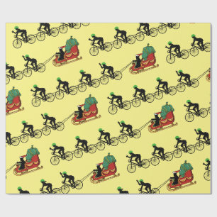 Cadeau Bicyclettes Tirant Père Noël Papier à envelopper
