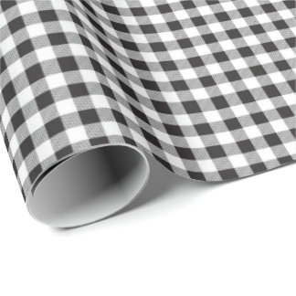 Cadeau Black | Papier blanc En vichy enveloppement