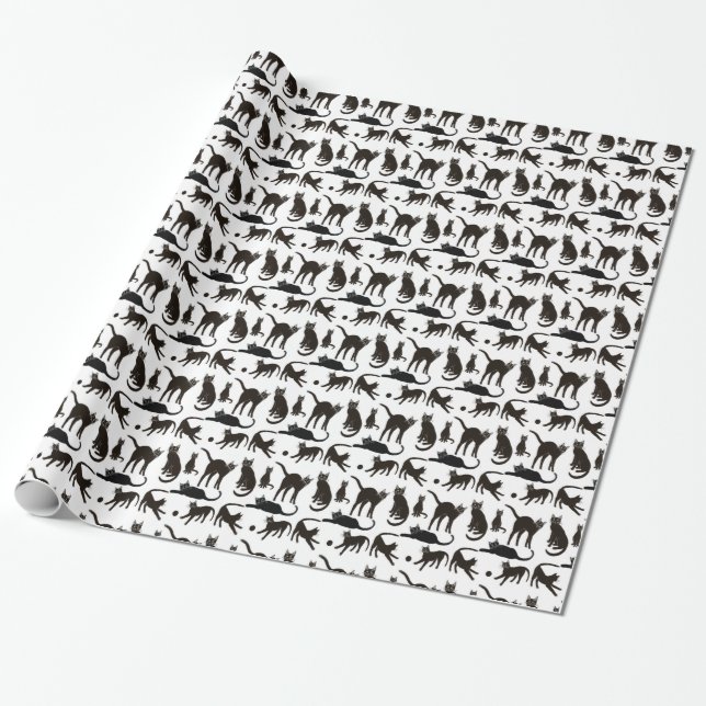 Cadeau Blackie le papier d'emballage de chat noir (Déroulé)