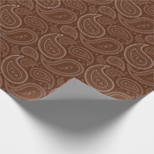 Cadeau Blanc de Paisley sur le papier d'emballage Brown