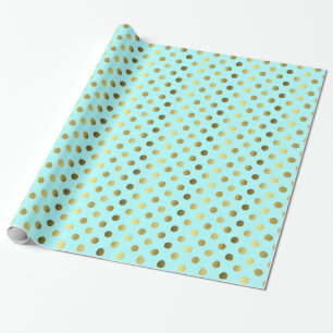 Cadeau Bleu d'Aqua et papier d'emballage de point de