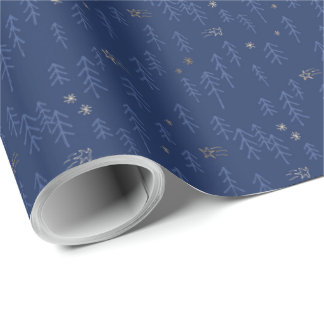 Cadeau Bleu de nuit de papier d'emballage de nuit étoilée
