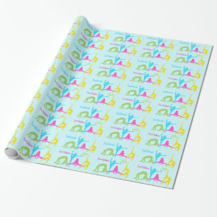 Cadeau Bleu de papier d'emballage de gymnastique de