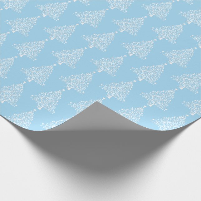 Cadeau Bleu| Papier d'enveloppement d'arbre de Noël brill (Coin)