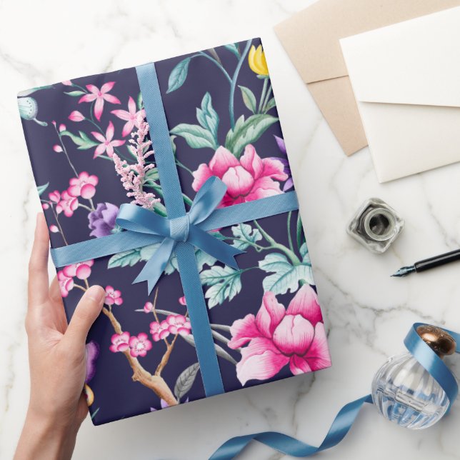 Cadeau Boho Chic Floral & Papillons Papier d'enveloppemen (Cadeaux)