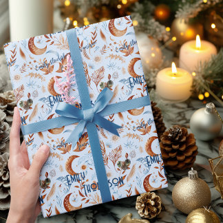 Cadeau Boho Chic papier d'enveloppement personnalisé avec