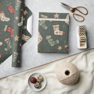 Cadeau Boho Christmas Stockings Papier d'enveloppement