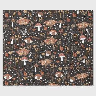 Cadeau Bois Champignons Enveloppement Papier