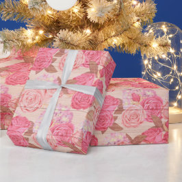 Cadeau Bois floral Papier à enveloppement populaire moder