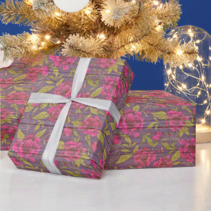 Cadeau Bois floral Papier à enveloppement populaire moder