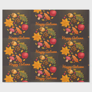 Cadeau Bon Champignon d'automne et papier de feuillage de