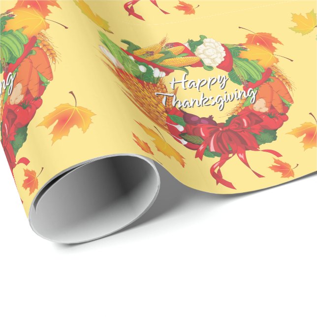 Cadeau Bon thanksgiving 6A Papier à envelopper (Coin rond)