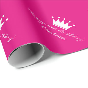 Cadeau Bonbon rose personnalisé papier d'emballage de 16