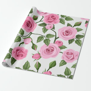 Cadeau Bonbons en coton rose Rose Motif papier à envelopp