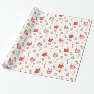 Cadeau Bonbons et chocolat chaud papier d'emballage de no