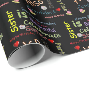 Cadeau Bonne Anniversaire Gift Wrapping Papier Soeur