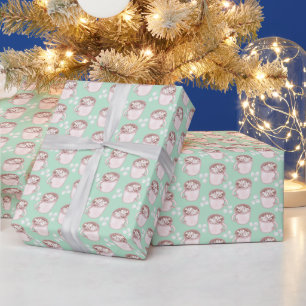 Cadeau Bouchons de cacao rose chaud - Papier d'enveloppem