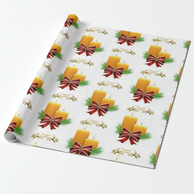 Cadeau Bougies en papier d'enveloppement de Noël (Déroulé)