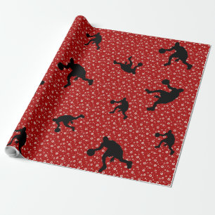 Cadeau boule de pied rouge chaud beau papier d'enveloppem