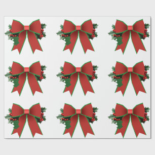 Cadeau Bow rouge et vert avec papier blanc creux