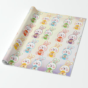 Cadeau Bunny Happy Pâques jour Motif papier enveloppement