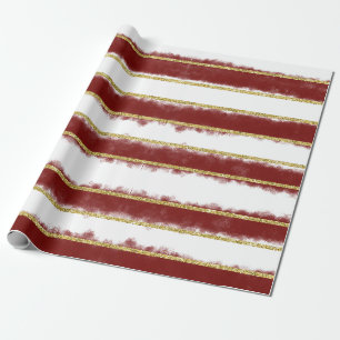 Cadeau Burgundy Brush Strokes avec papier d'enveloppement