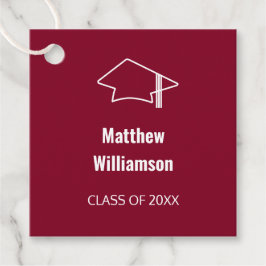 Cadeau Burgundy Graduation Favoriser les étiquettes
