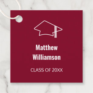 Cadeau Burgundy Graduation Favoriser les étiquettes