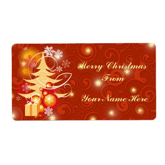 Cadeau cadeau de Noël personnalisable étiquettes (Devant)