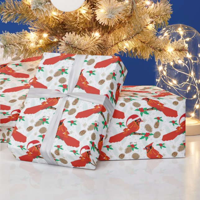 Cadeau Cardinal de Noël Papier d'emballage de vacances (Vacances)