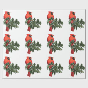 Cadeau Cardinal sur papier d'enveloppement Holly 3